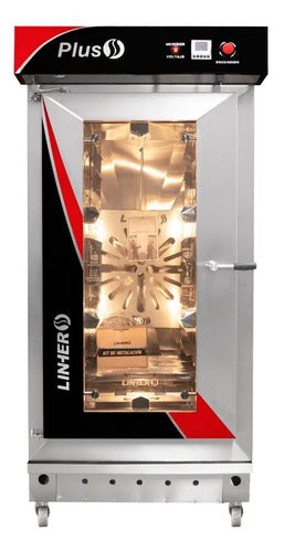 Horno Industrial 12 Plus Panadería Convección Gas 12 Charolas Puerta Con Visor Plateado
