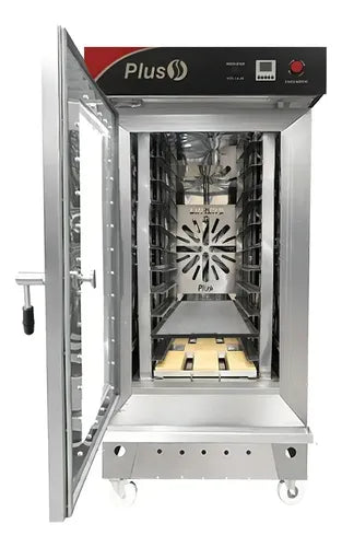 Horno Industrial 12 Plus Panadería Convección Gas 12 Charolas Puerta Con Visor Plateado