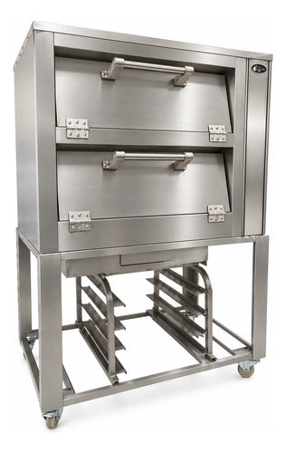 Horno Para Pan 2 Charolas Acero Inoxidable Exterior Gris
