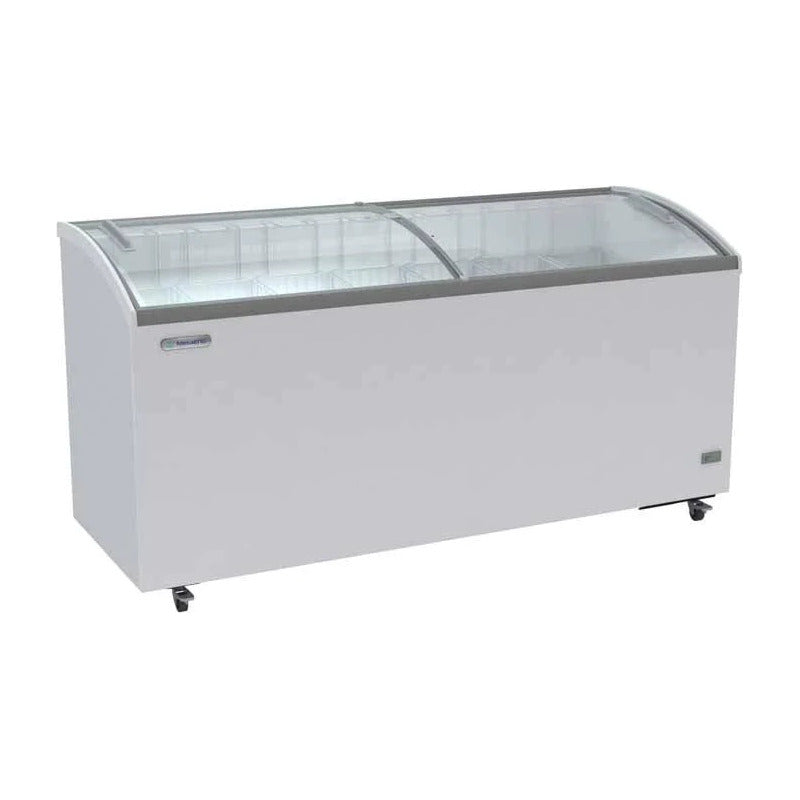 Congelador Con Puerta De Cristal Curvo Metalfrio Chc600 Paletero Color Blanco
