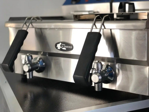 Freidora Industrial Eléctrica Doble Acero Inox Msi Gris