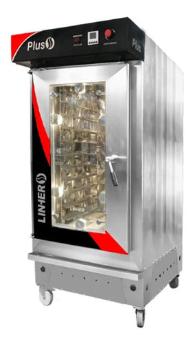 Horno Industrial 12 Plus Panadería Convección Gas 12 Charolas Puerta Con Visor Plateado