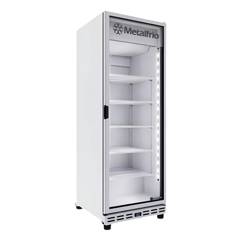 Enfriador Vertical 1 Puerta 20 Pies Cristal Corrido Nuevo Blanco