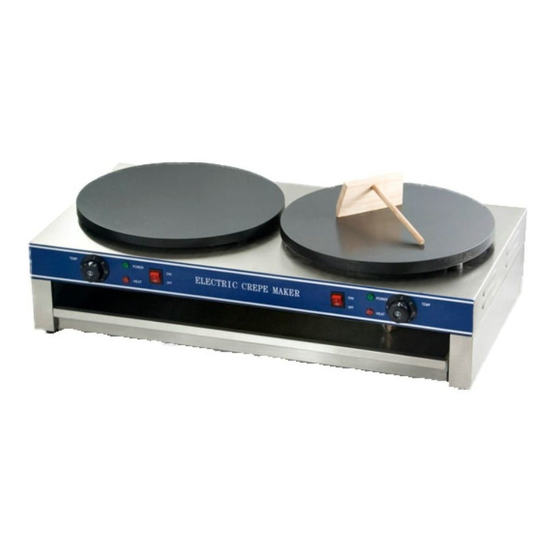 Crepera Doble Eléctrica Plato Acero Inox Msi Color Gris