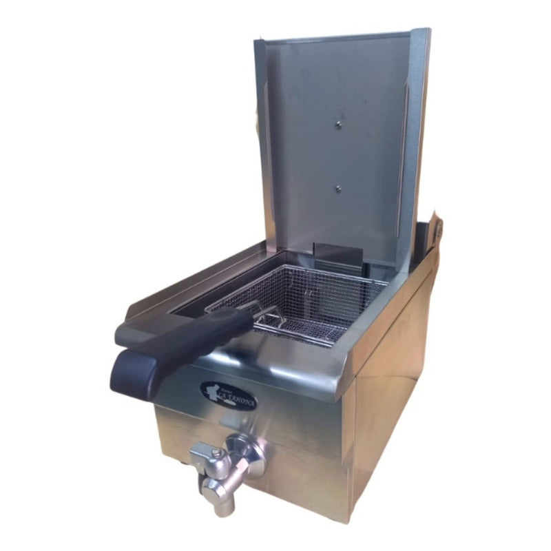 Freidora Industrial Eléctrica Sencilla Acero Inox Msi Gris