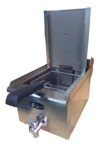 Freidora Industrial Eléctrica Sencilla Acero Inox Msi Gris