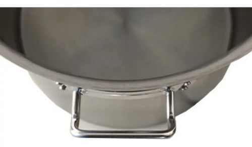 Olla De Acero Inoxidable De 70 Litros Calibre 14 Con Tapa Gris