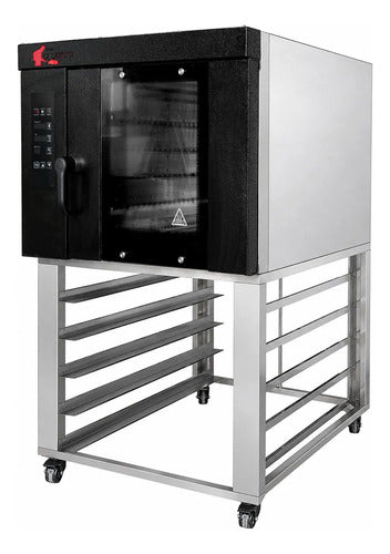 Horno De Convección Estático 5 Charolas Con Base Negro