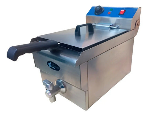 Freidora Industrial Eléctrica Sencilla Acero Inox Msi Gris