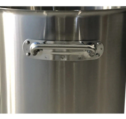 Olla De Acero Inoxidable De 50 Litros Calibre 14 Con Tapa Gris