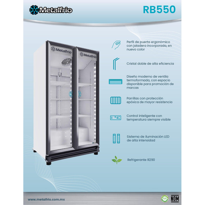 Refrigerador Comercial Metalfrio Rb 550 0 A 7°c 22 Pies Color Blanco