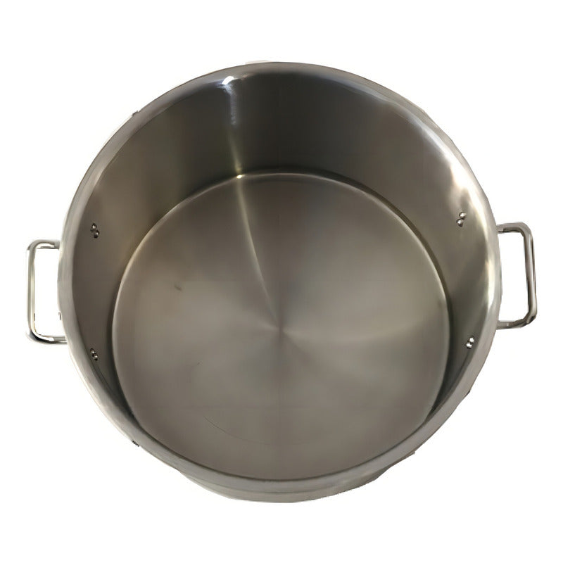 Olla De Acero Inoxidable De 70 Litros Calibre 14 Con Tapa Color Gris