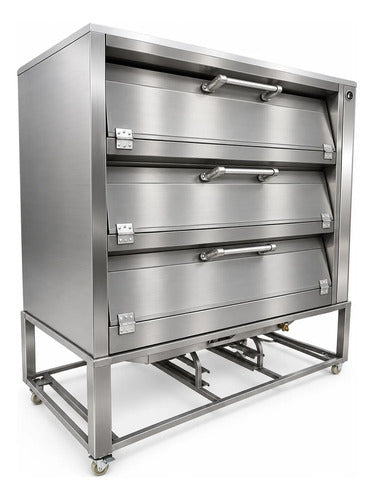Horno Para Pan 9 Charolas Acero Inoxidable Exterior Gris