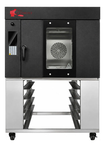 Horno De Convección Giratorio 5 Charolas Con Base Negro