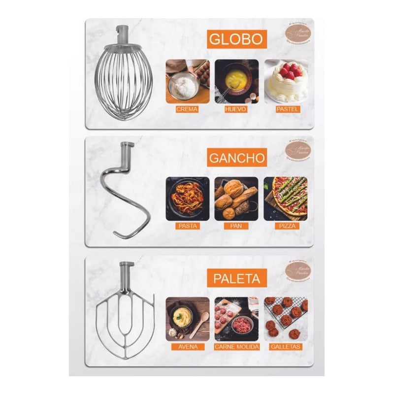 Batidora 7l Uso Silencioso, Sin Vibracion Accesorios Incl. Rojo 60 Hz