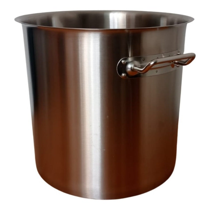 Olla De Acero Inoxidable De 70 Litros Calibre 14 Con Tapa Gris