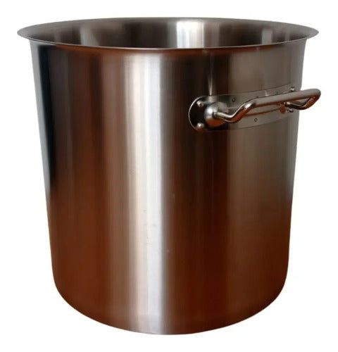 Olla De Acero Inoxidable De 17 Litros Calibre 14 Con Tapa - Gris
