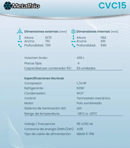 Conservador Vertical -18°c A -23°c Cvc15