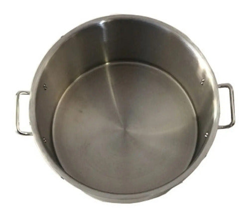 Olla De Acero Inoxidable De 70 Litros Calibre 14 Con Tapa Gris