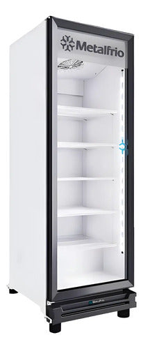 Enfriador Vertical 1 Puerta 21 Pies Cristal Corrido Nuevo Blanco