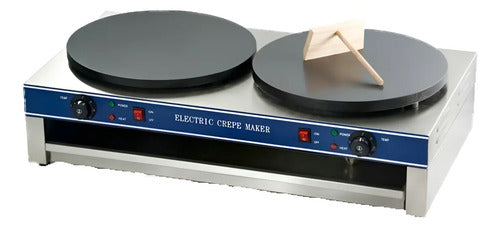 Crepera Doble Eléctrica Plato Acero Inox Msi Gris