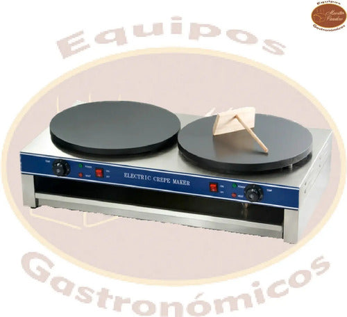 Crepera Doble Eléctrica Plato Acero Inox Msi Gris