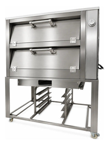 Horno Para Pan 4 Charolas Acero Inoxidable Exterior Gris