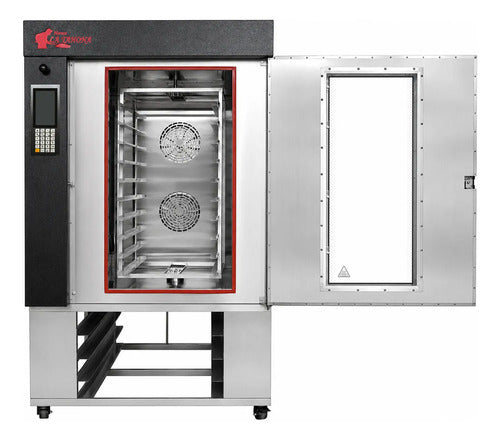 Horno De Convección Giratorio 10 Charolas Con Base Negro