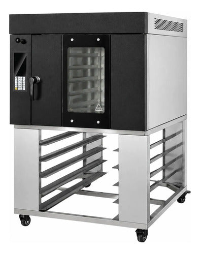 Horno De Convección Giratorio 5 Charolas Con Base Negro