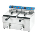 Freidora Industrial Eléctrica Doble Acero Inox Msi Gris