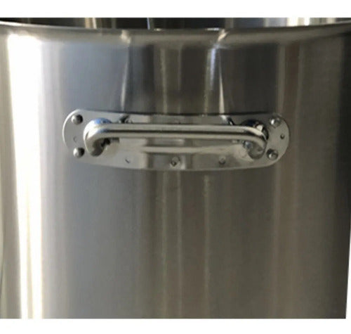 Olla De Acero Inoxidable De 33 Litros Calibre 14 Con Tapa